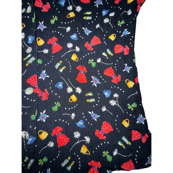 Stonebridge Vtg Fashion Shirt 90s Floral Statement Top Button Up Blouse Small - Picture 6 of 6